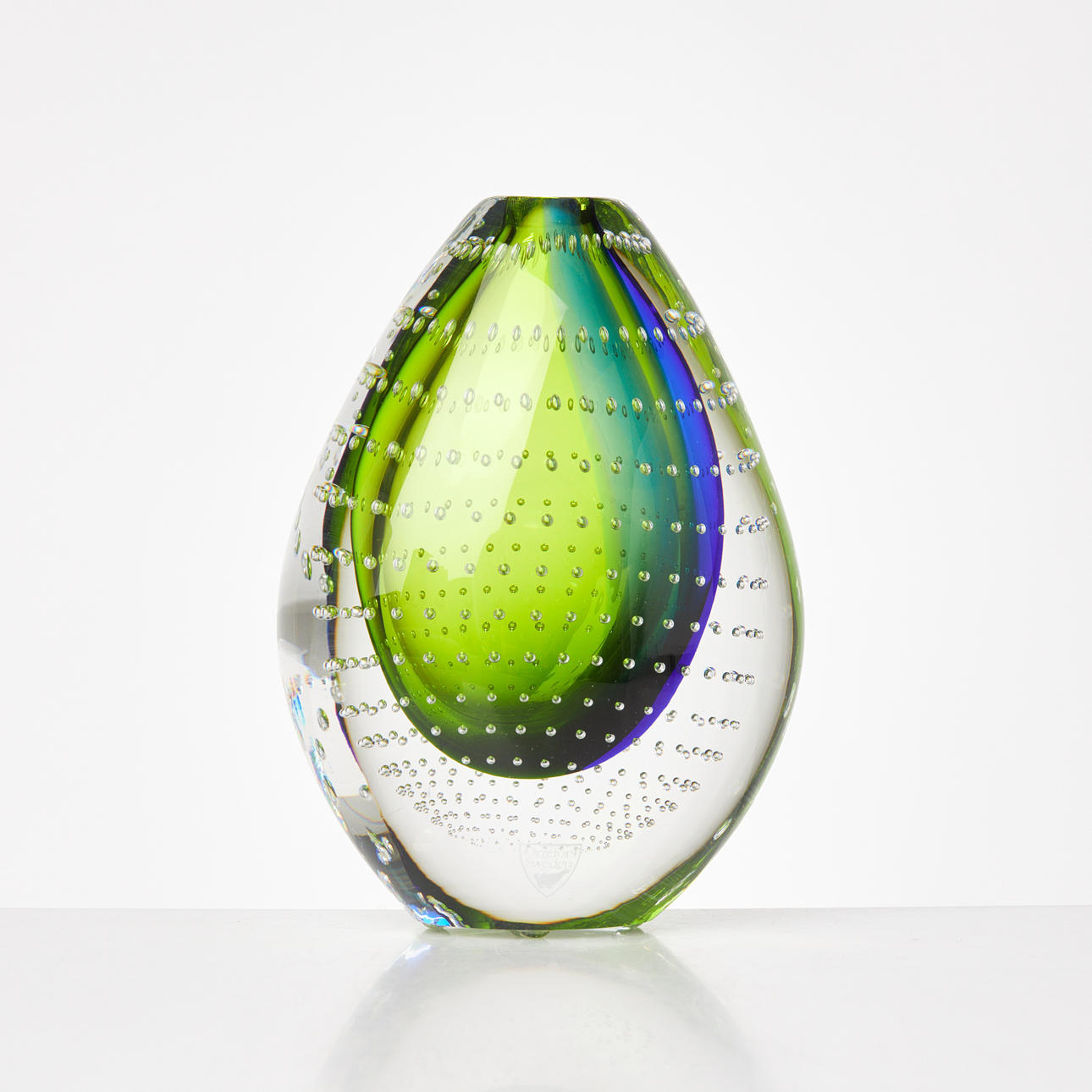 ERIKA LAGERBIELKE. A glass vase, Orrefors Expo, label marked, signed ...
