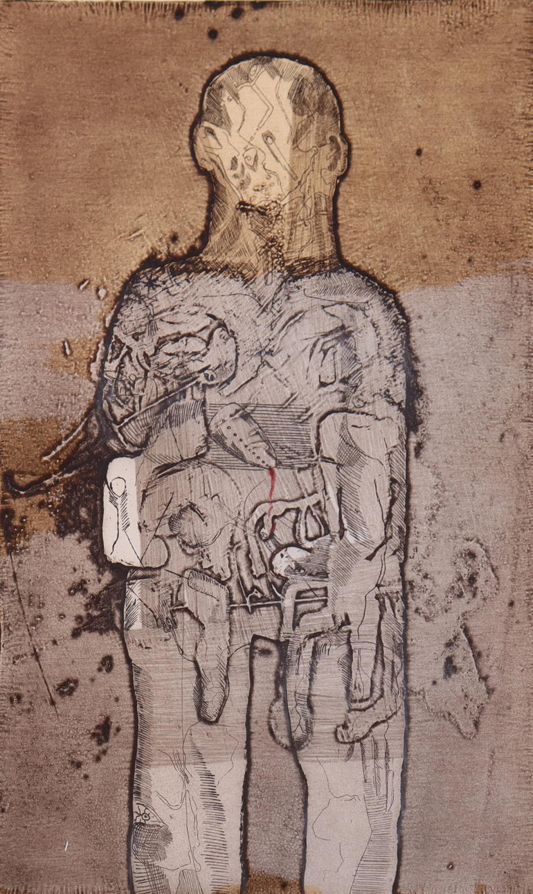 JAN LUNDGREN, litografi, "Människa".