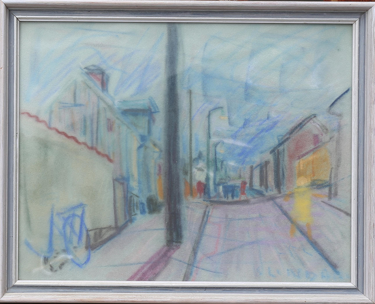 STEN LINDAHL. Oskarshamnsmotiv. Pastell, signerad.