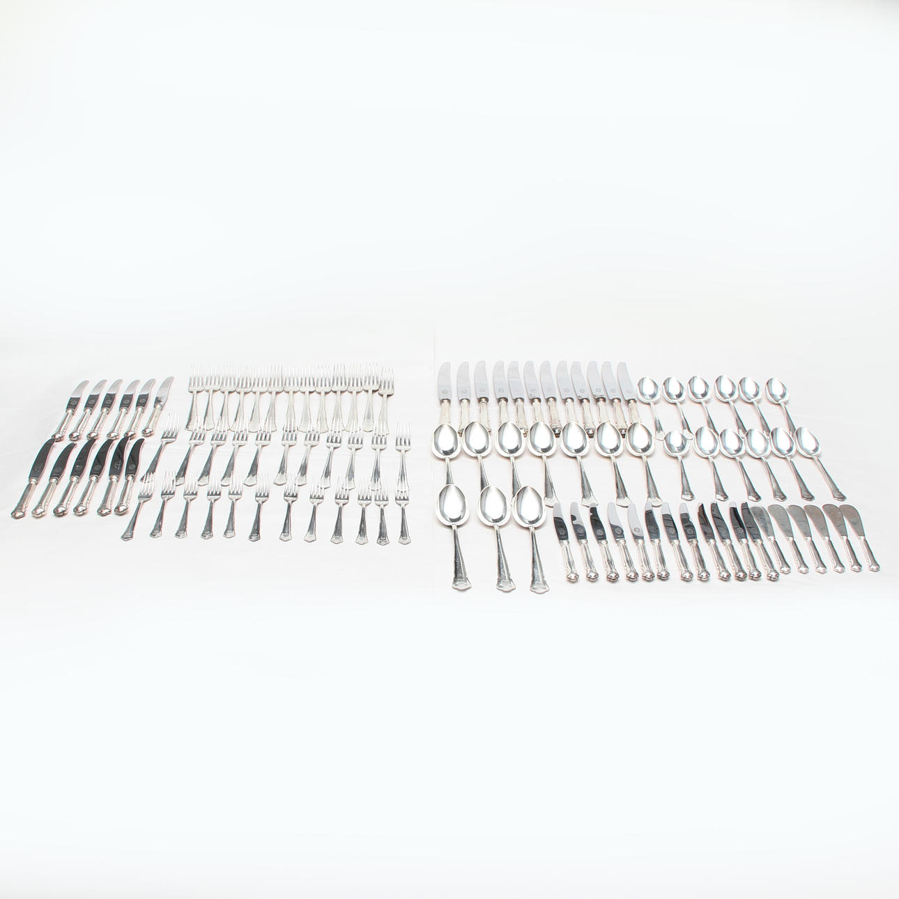 Cutlery, 90 pieces, silver, Chippendale.
