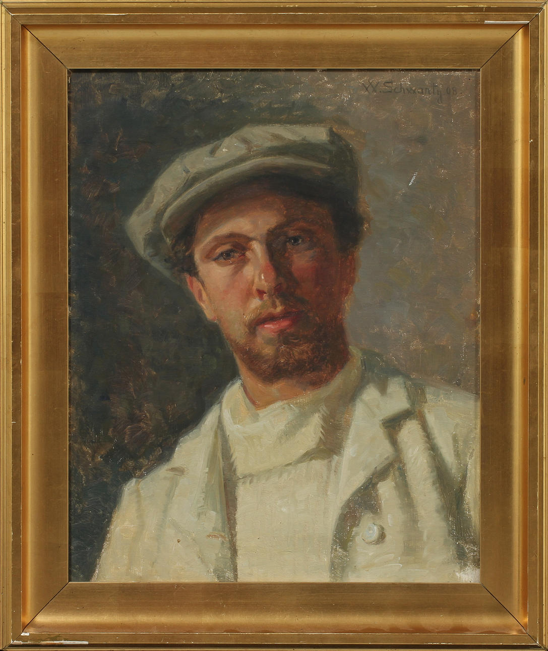 WALTHER SCHWARTZ. Porträtt, olja på duk, sign.