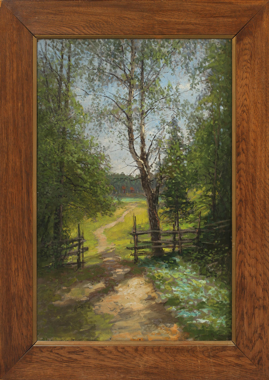 SEVERIN NILSSON. Skogsstig, olja på duk, sign.