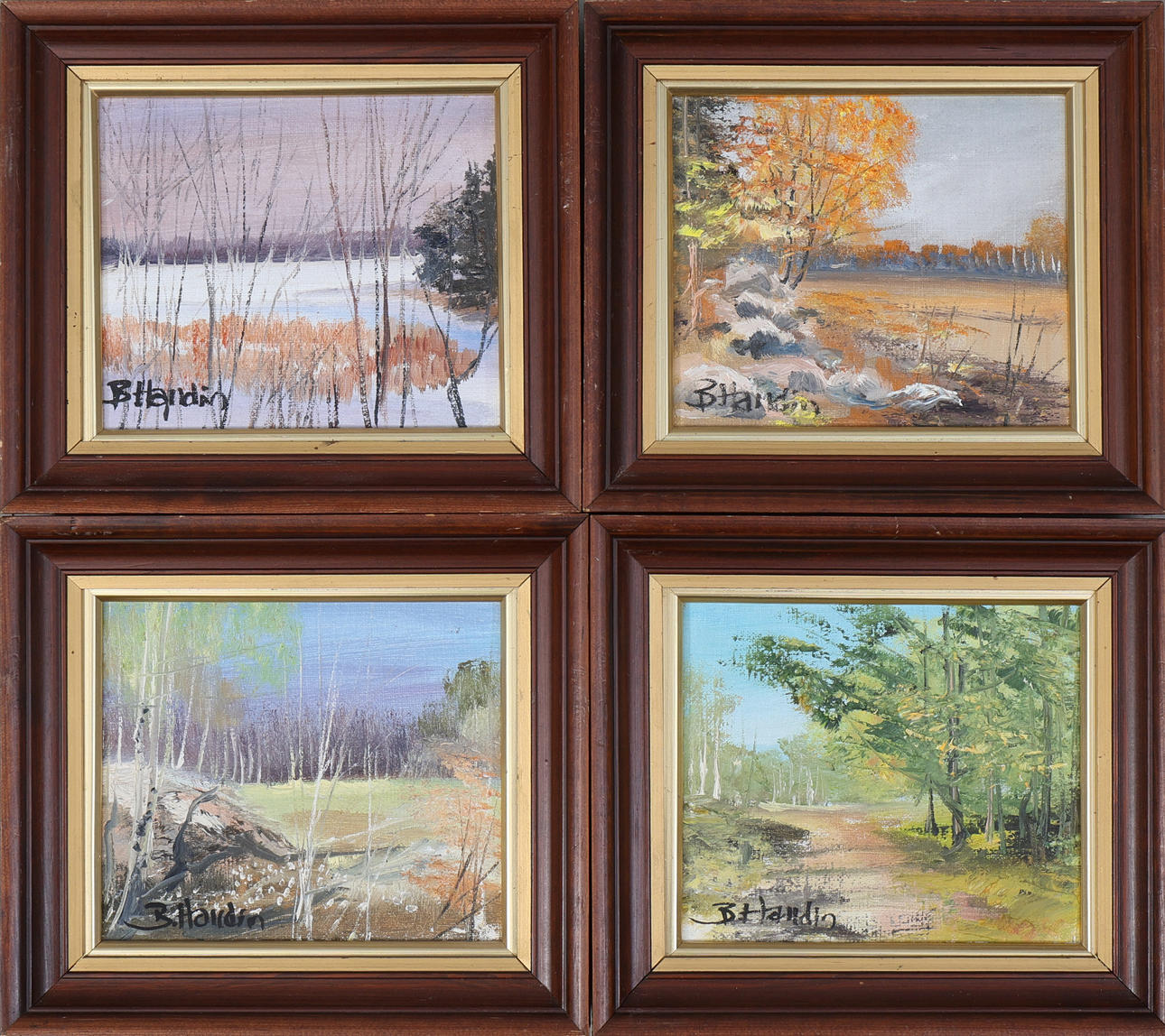 BROR HALLDIN. Oils on canvas, 4 pieces, signed.