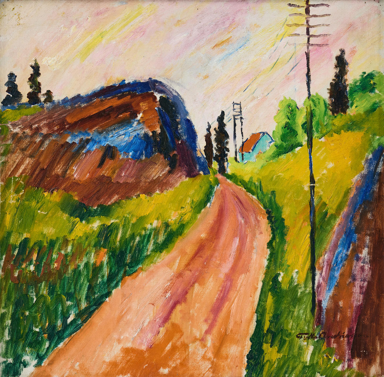 FOLKE ANDRÉASSON. Country road.