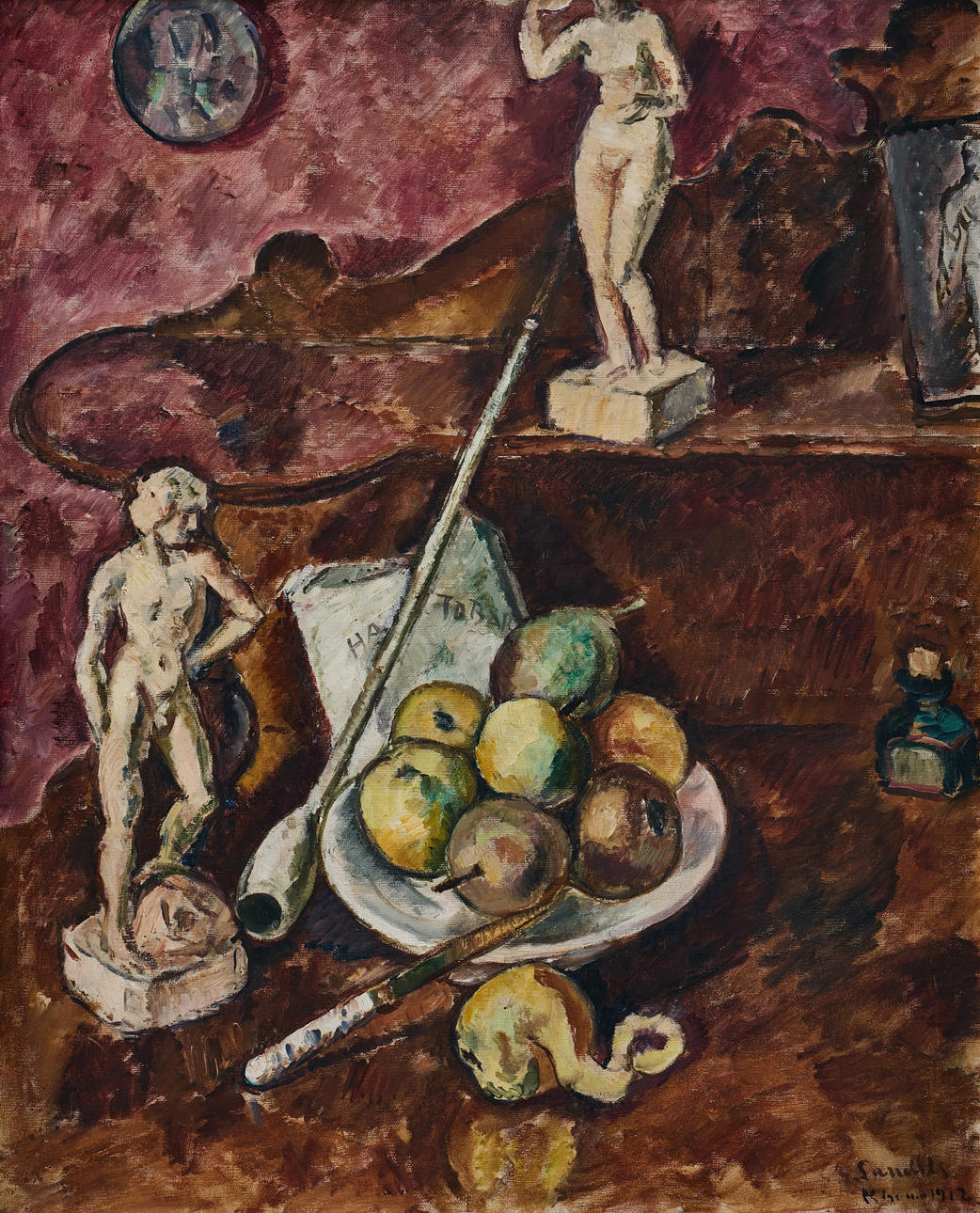 GÖSTA SANDELS. “Nature morte with figurines”.