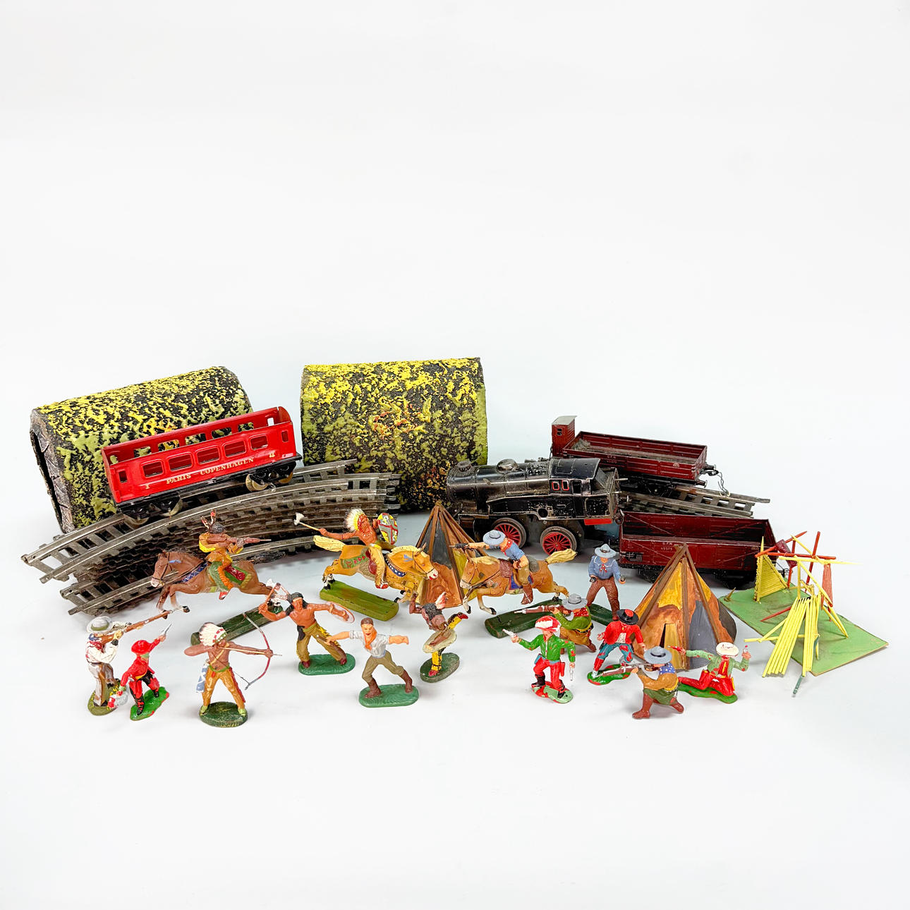 LEKSAKER - Indianer, cowboy och tåg.