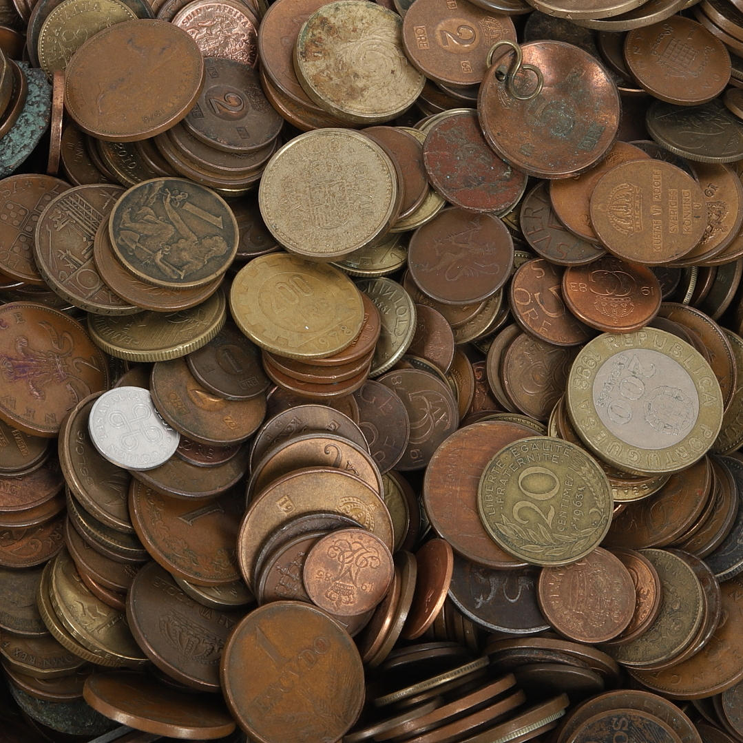 COIN, lot, approx. 5 kg, mostly bronze.
