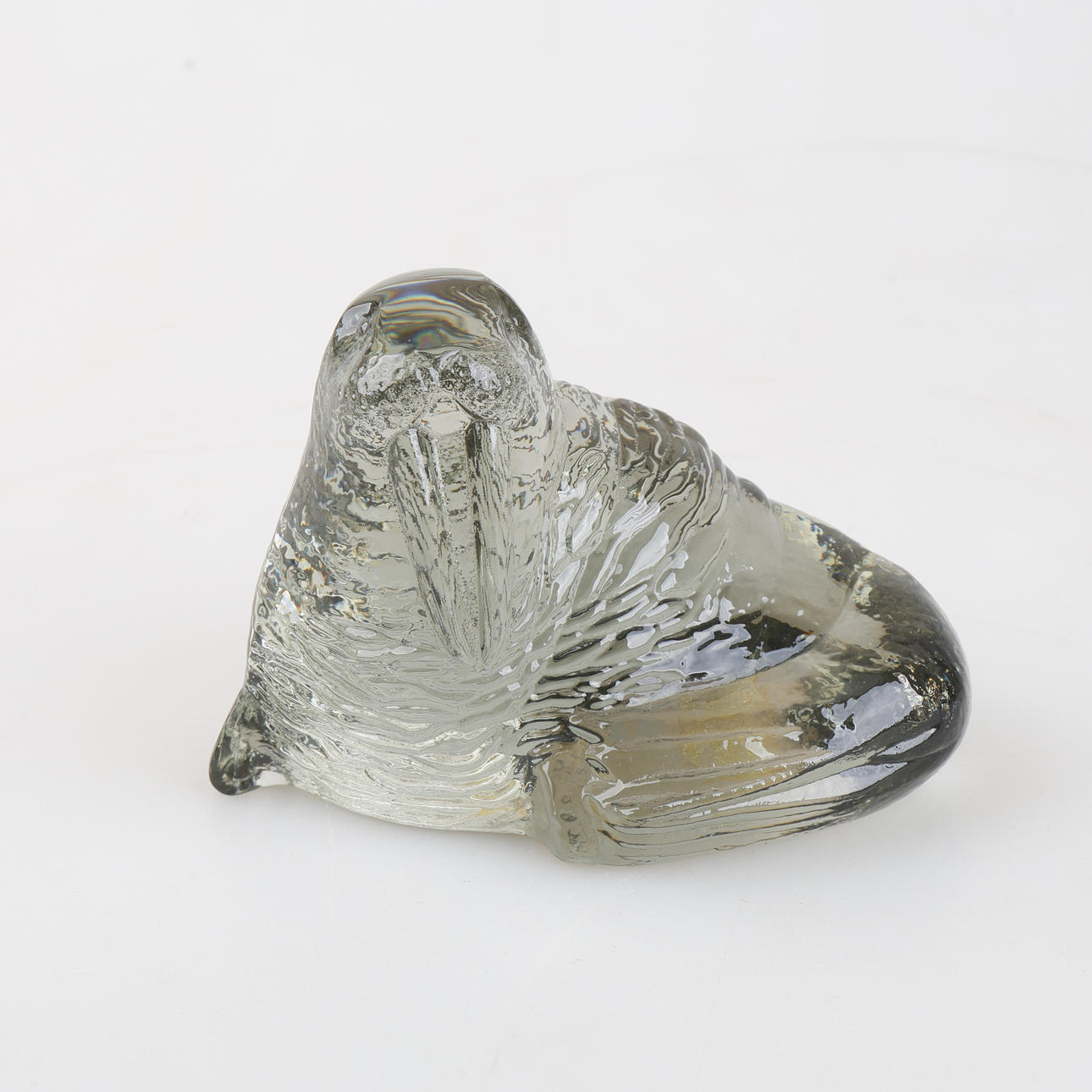 PAUL HOFF. Sculptures, 7 pieces, art glass, signed, Kosta Boda