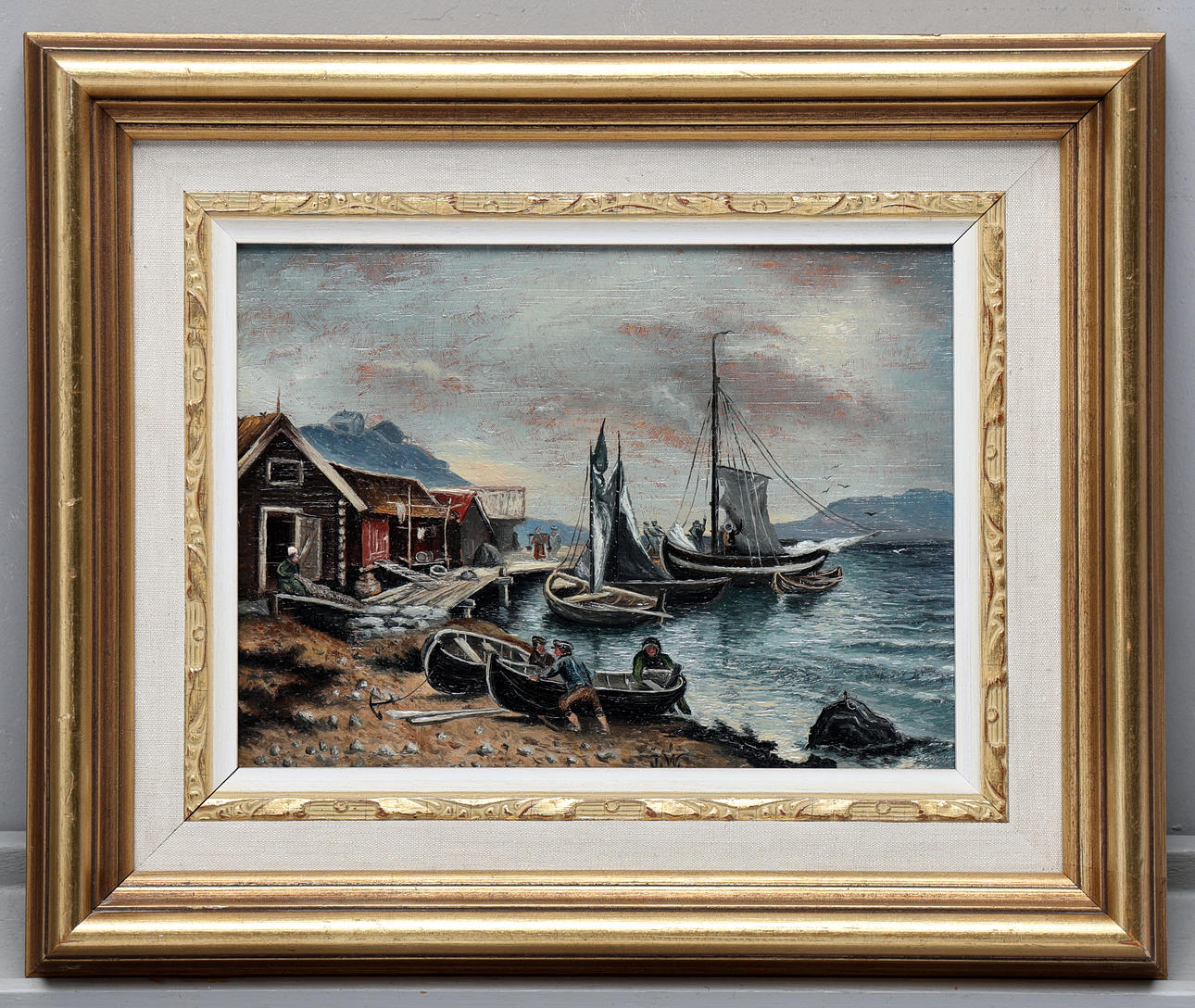 UNIDENTIFIED ARTIST, oil on panel, signed J.W. Art - Paintings - Auctionet