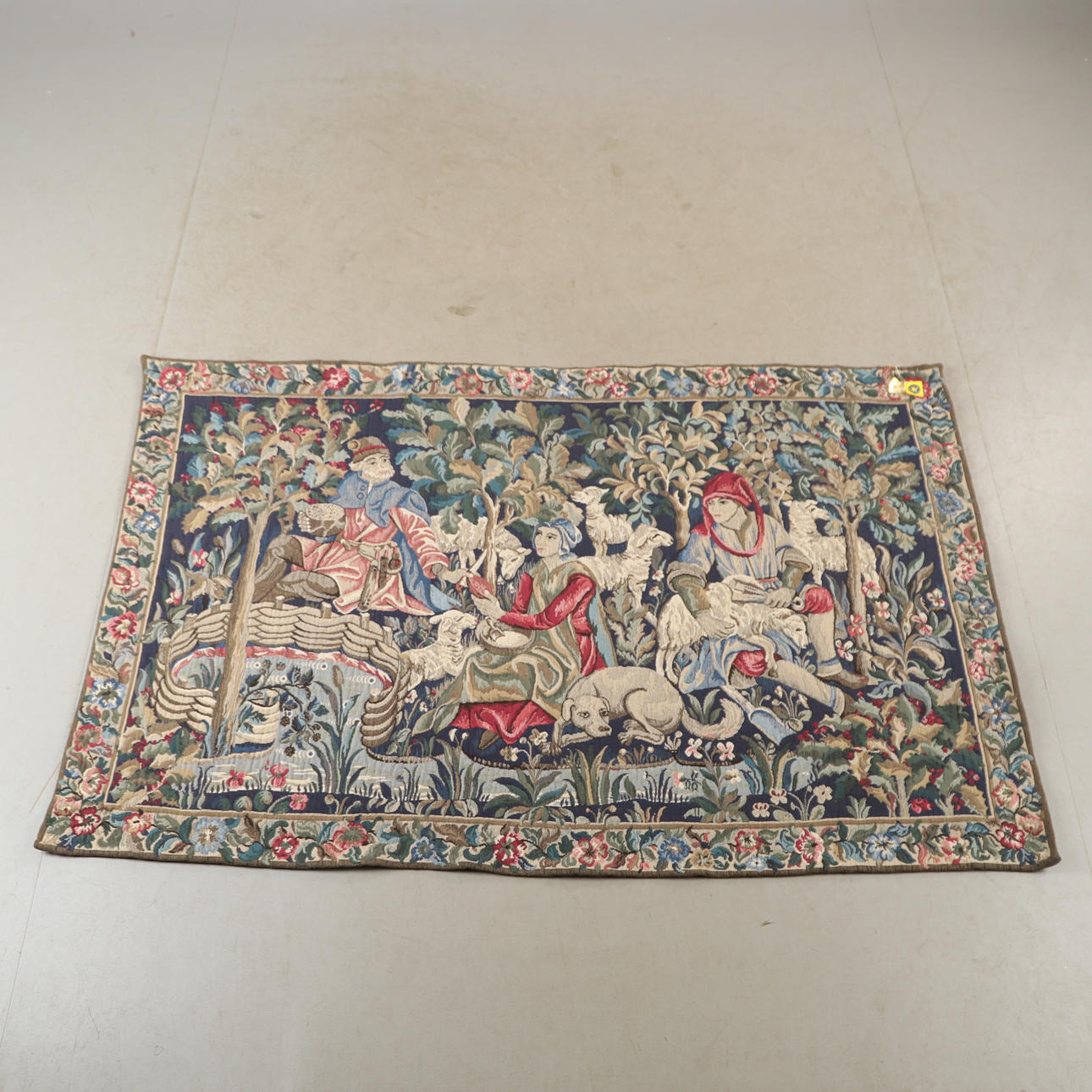 VÄGGBONAD, textil, landskapsmotiv, Belgien.