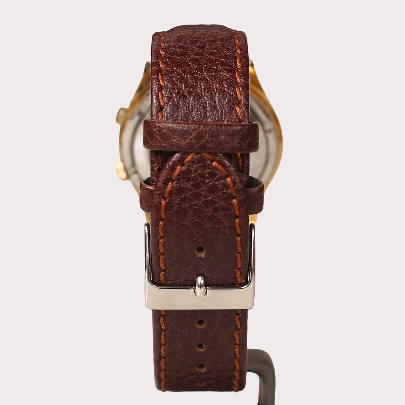 Un reloj de pulsera, alarma Orator, doble con correa de piel, de