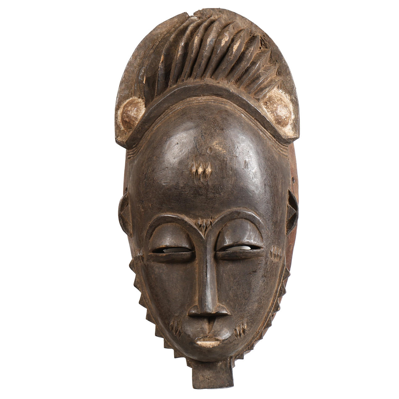 A BAULE PORTRAIT MASK, IVORY COAST.