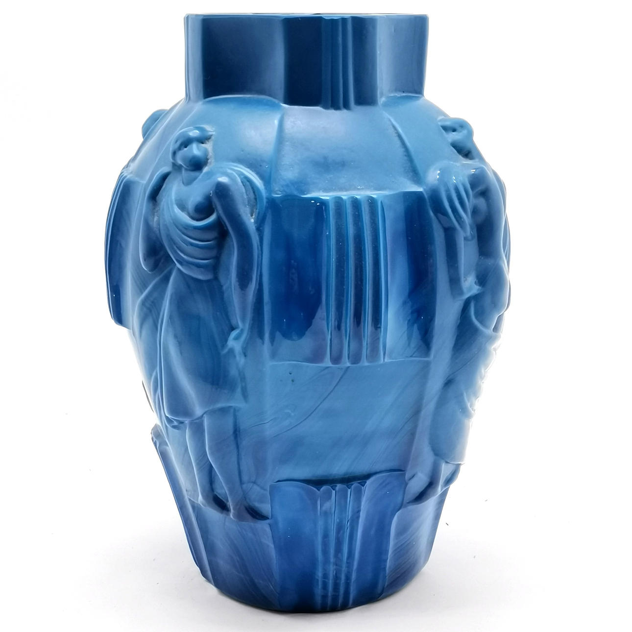 CZECH ART MARBLE GLASS VASE.