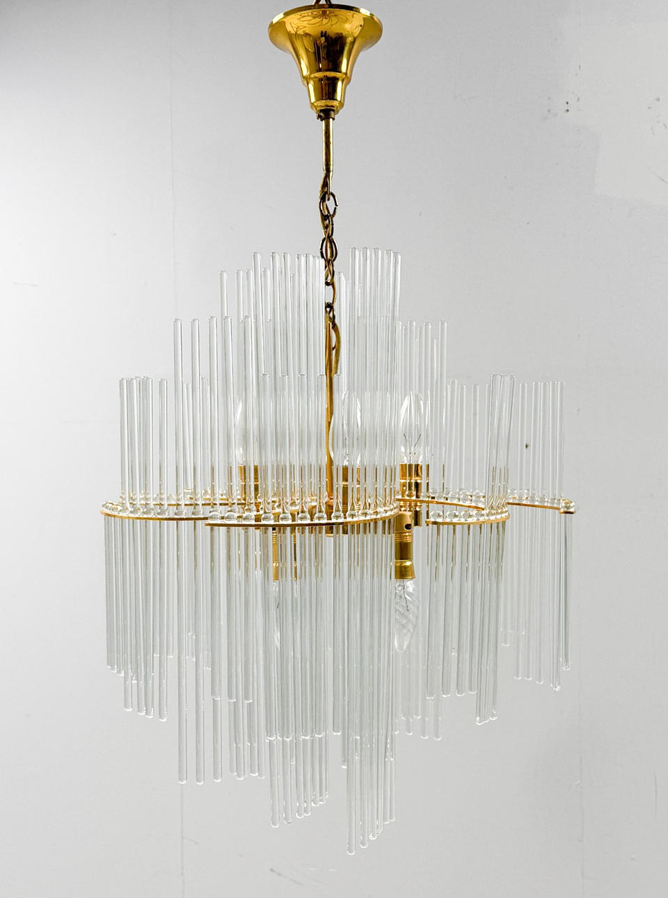 GAETANO SCIOLARI. Mid Century Chandelier/Ceiling Lamp, Murano