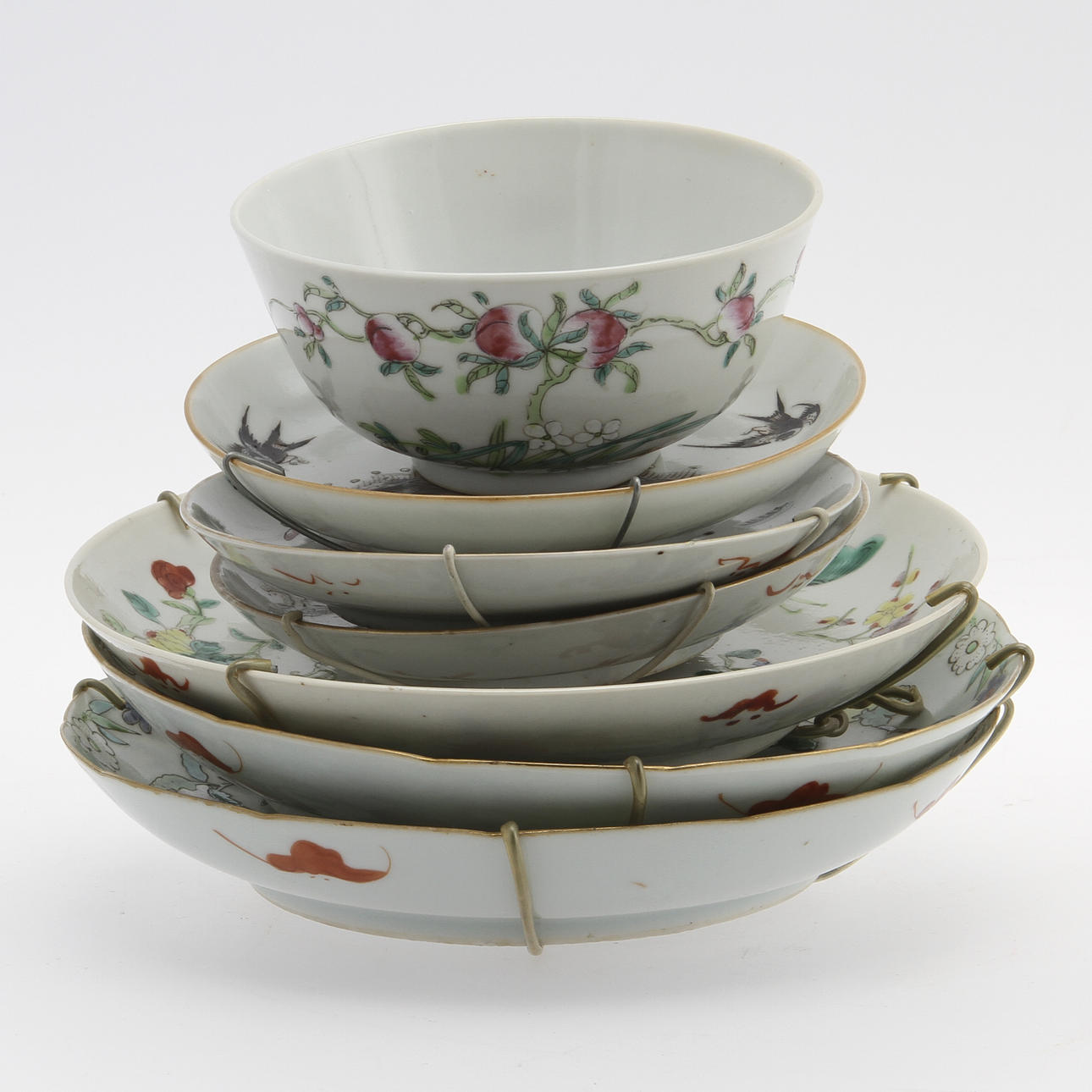 ORIENTALISK KERAMIK, 7 delar, Kina 1900-tal.