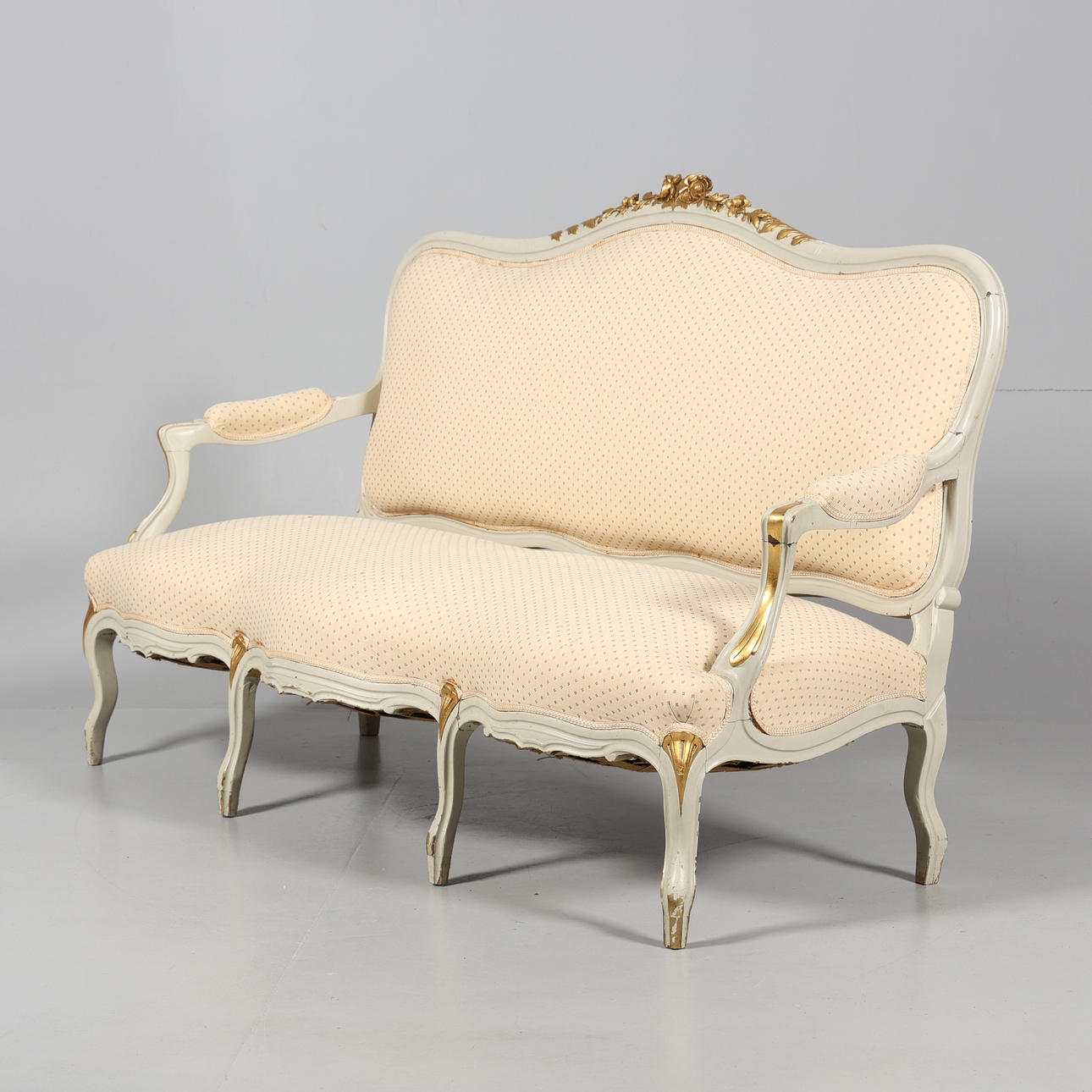 SOFA. neo-rococo white with gilded details.