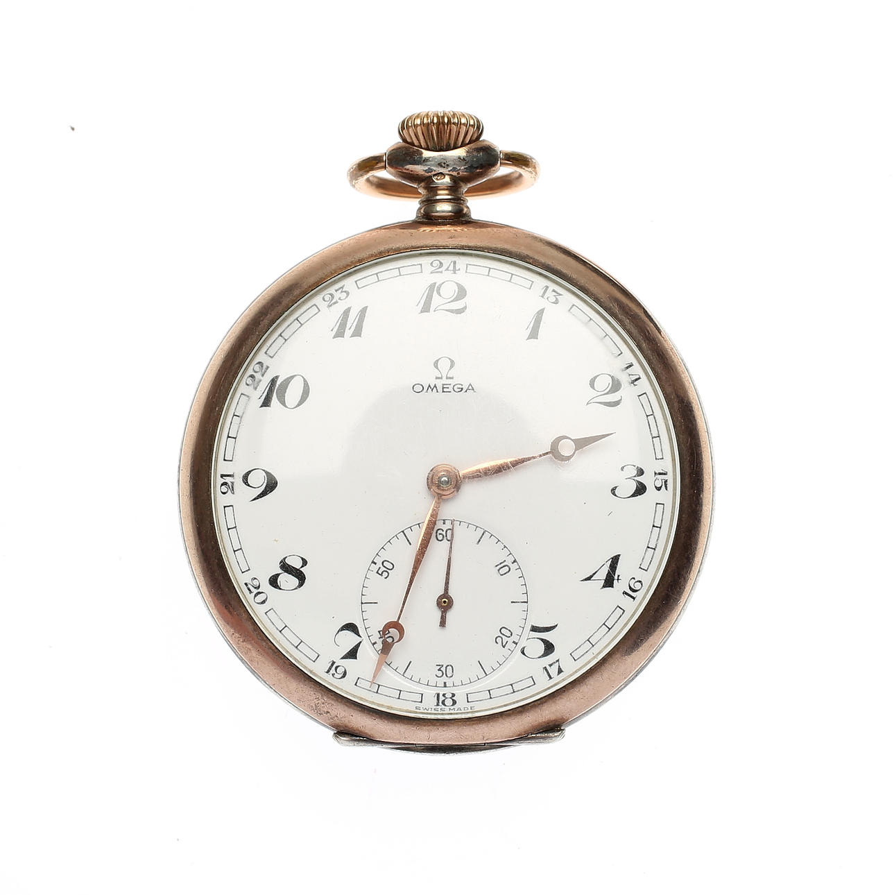 FICKUR, silver, Omega, omkring år 1900.