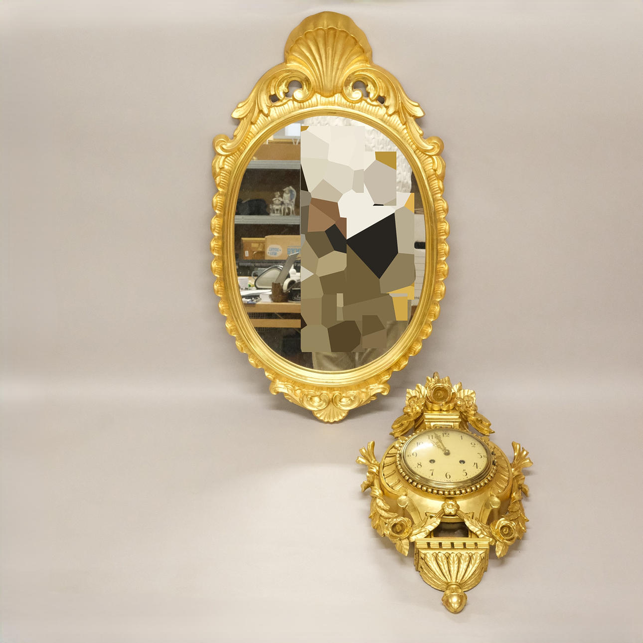 MIRROR AND WALL PENDANT, ROCOCO STYLE.
