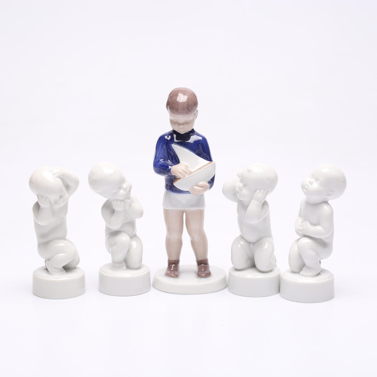 FIGURINER, 5 st, porslin, Bing & Gröndahl.