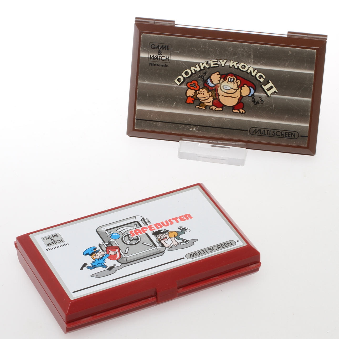 POCKETSPEL 2 st, "Donkey Kong III" samt "Safebuster", Game & Watch, Nintendo.