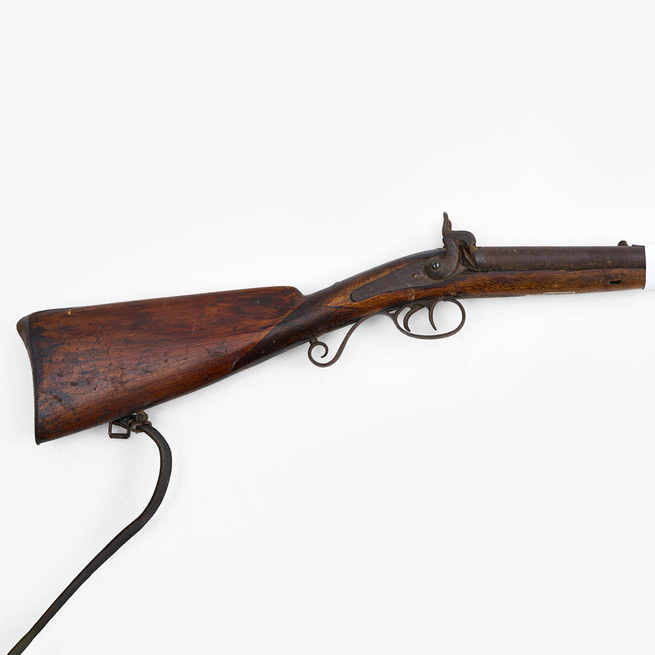 SHOTGUN, impact lock, double-barreled. The later part of the 19th ...