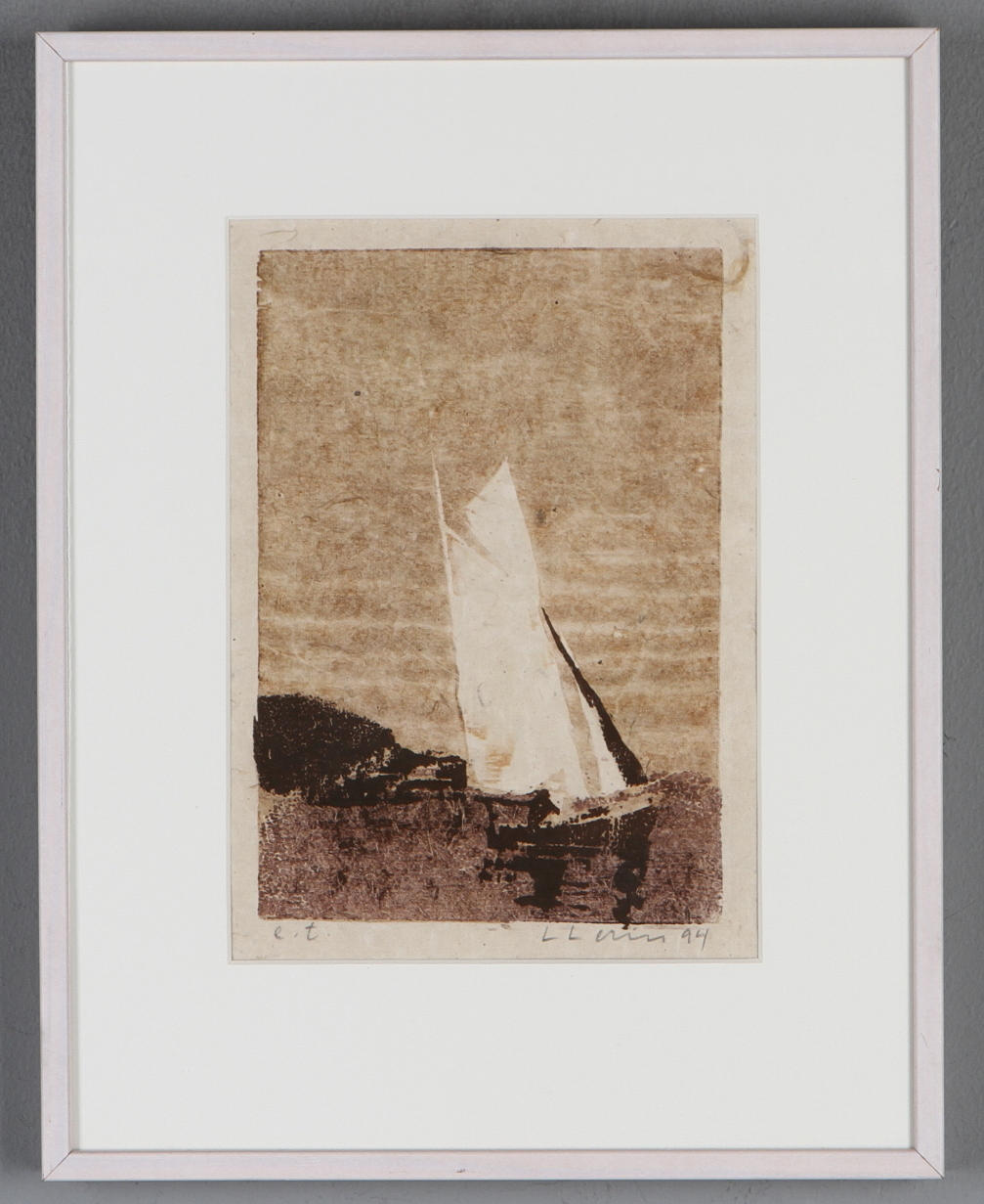 LARS LERIN. Segelbåt, grafiskt blad, signerad och daterad 94 samt e.t.