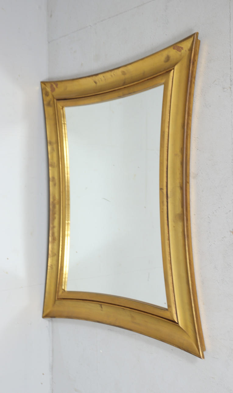Italian wall mirror, concave sides, 1980s.