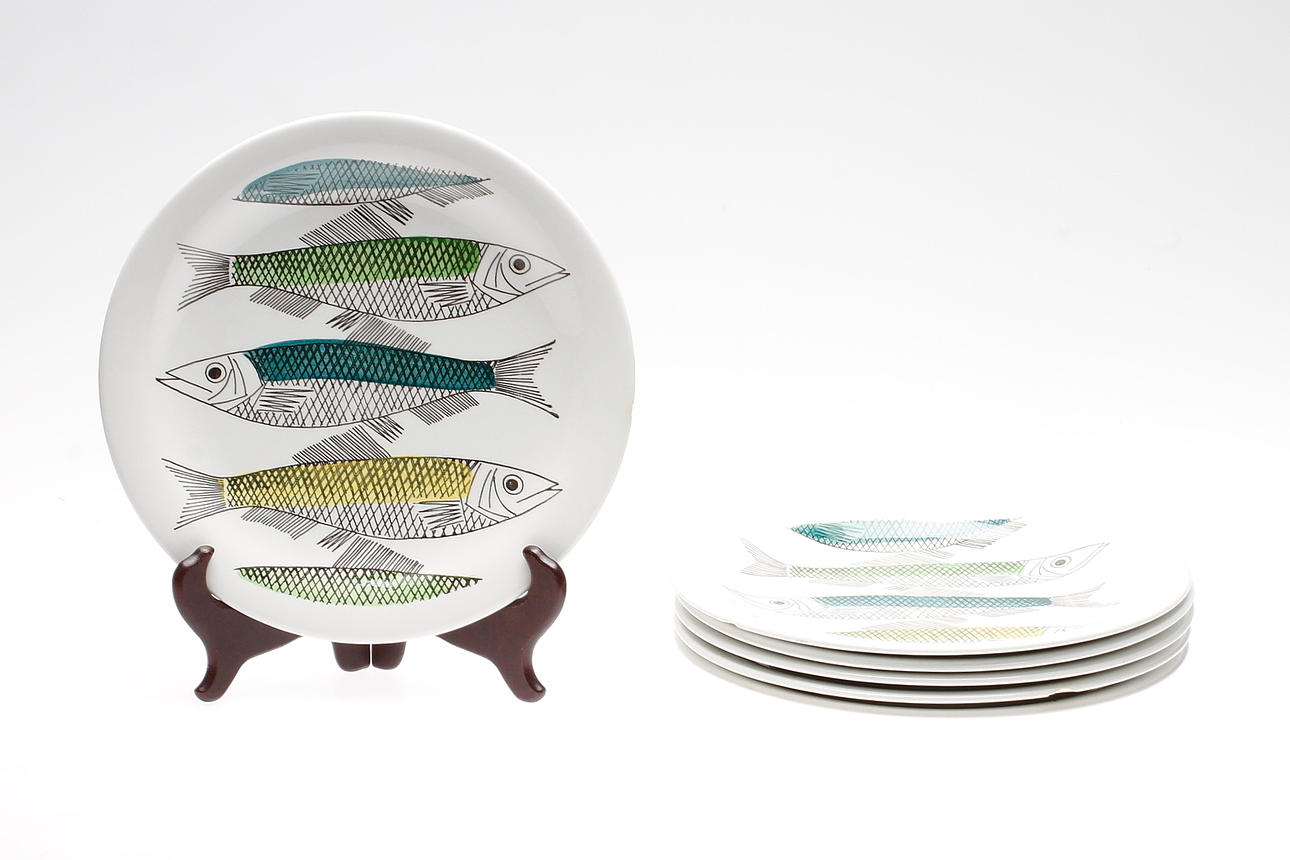 FISKTALLRIKAR, 6 st, porslin, "My Garden", Marianne Westman, Rörstrand.