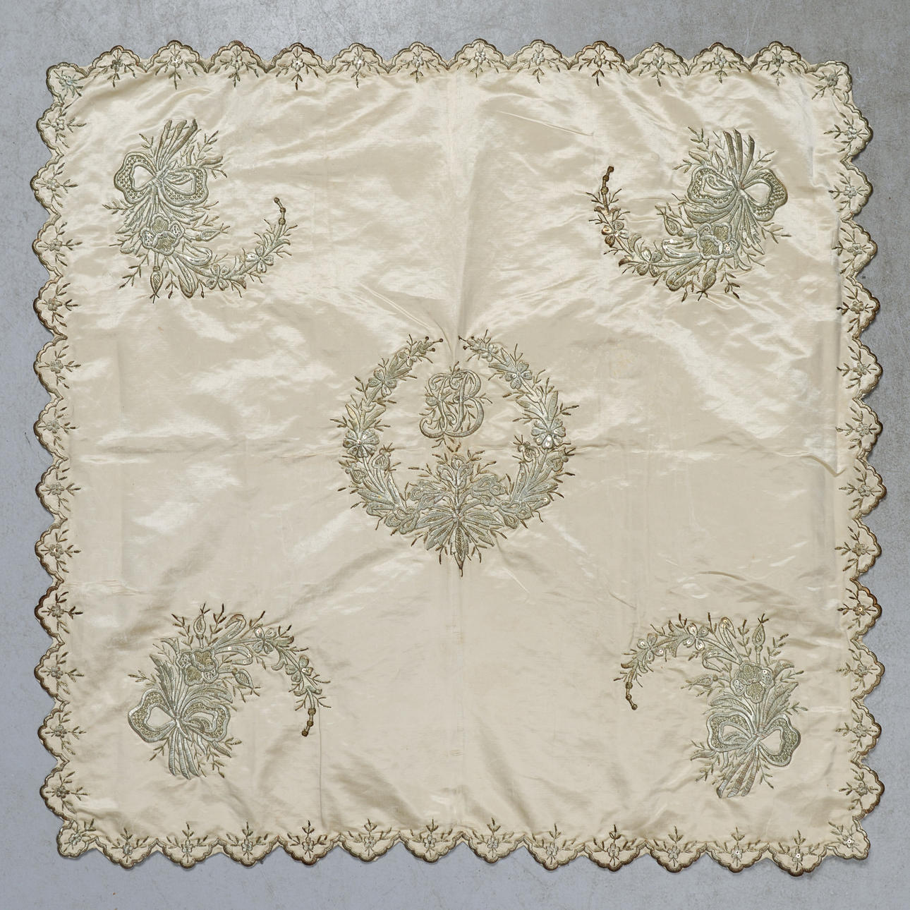 BRÖLLOPSDUK, siden, 1800/1900-tal.