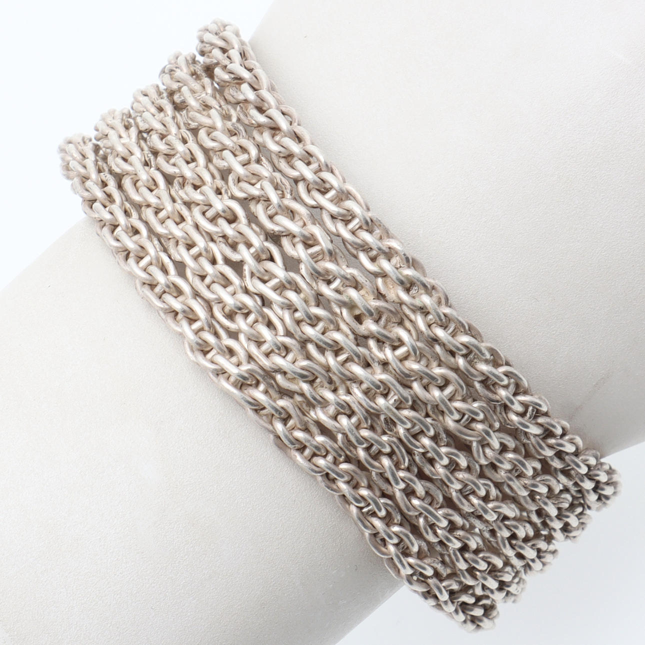 BRACELET, silver, chains, approx. 95 grams.