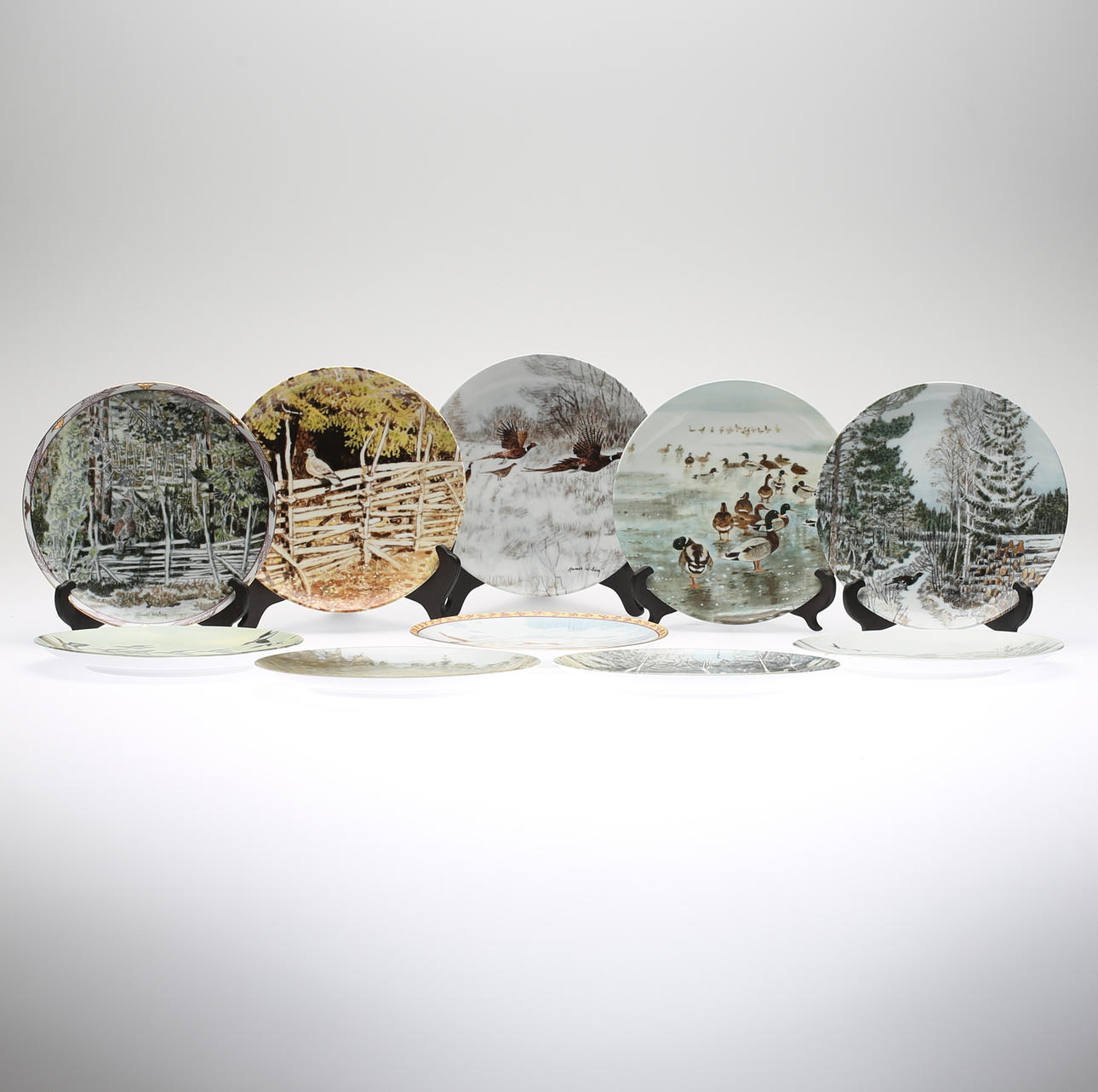 SAMLARTALLRIKAR, 5+5 delar, "Fåglar i Skogsmark" samt "Fåglar i Våtmark", motiv av Harald Wiberg, Guldkroken.