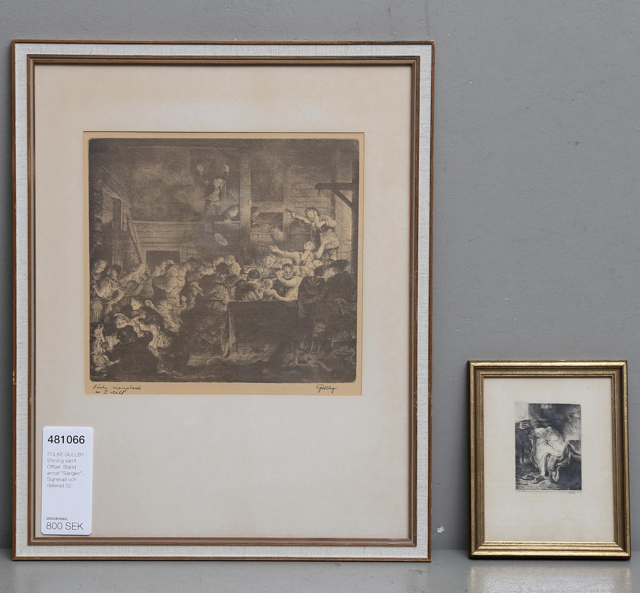 FOLKE GULLBY. Etsning. Signerad och daterad 52.