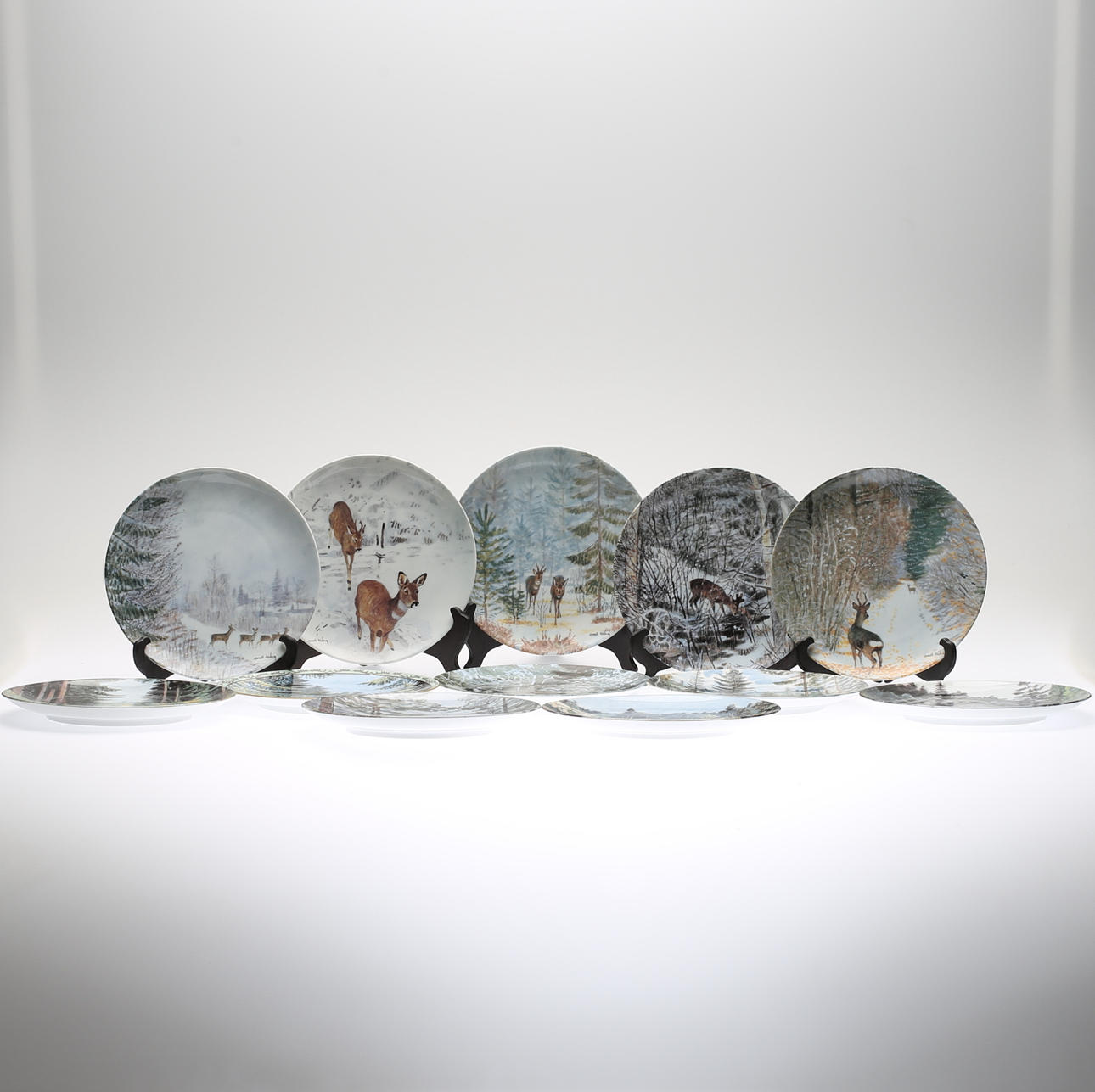 SAMLARTALLRIKAR, 7+5 delar, "Skongens Konung" samt "Skogens skygga Rådjur", motiv av Harald Wiberg, Guldkroken.