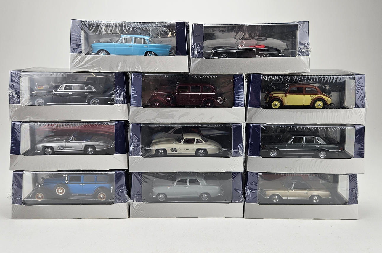 MODEL CARS, 11 pcs, scale 1:43, Mercedez-Benz, Editions Atlas ...