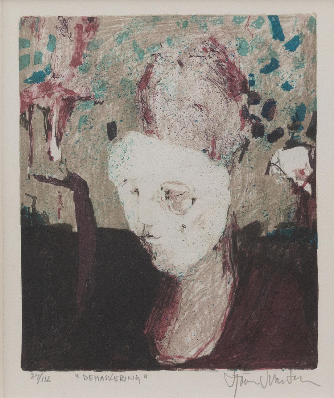 GÖRAN IVARSSON. Face, lithograph no 24/112, signed and dated -81.