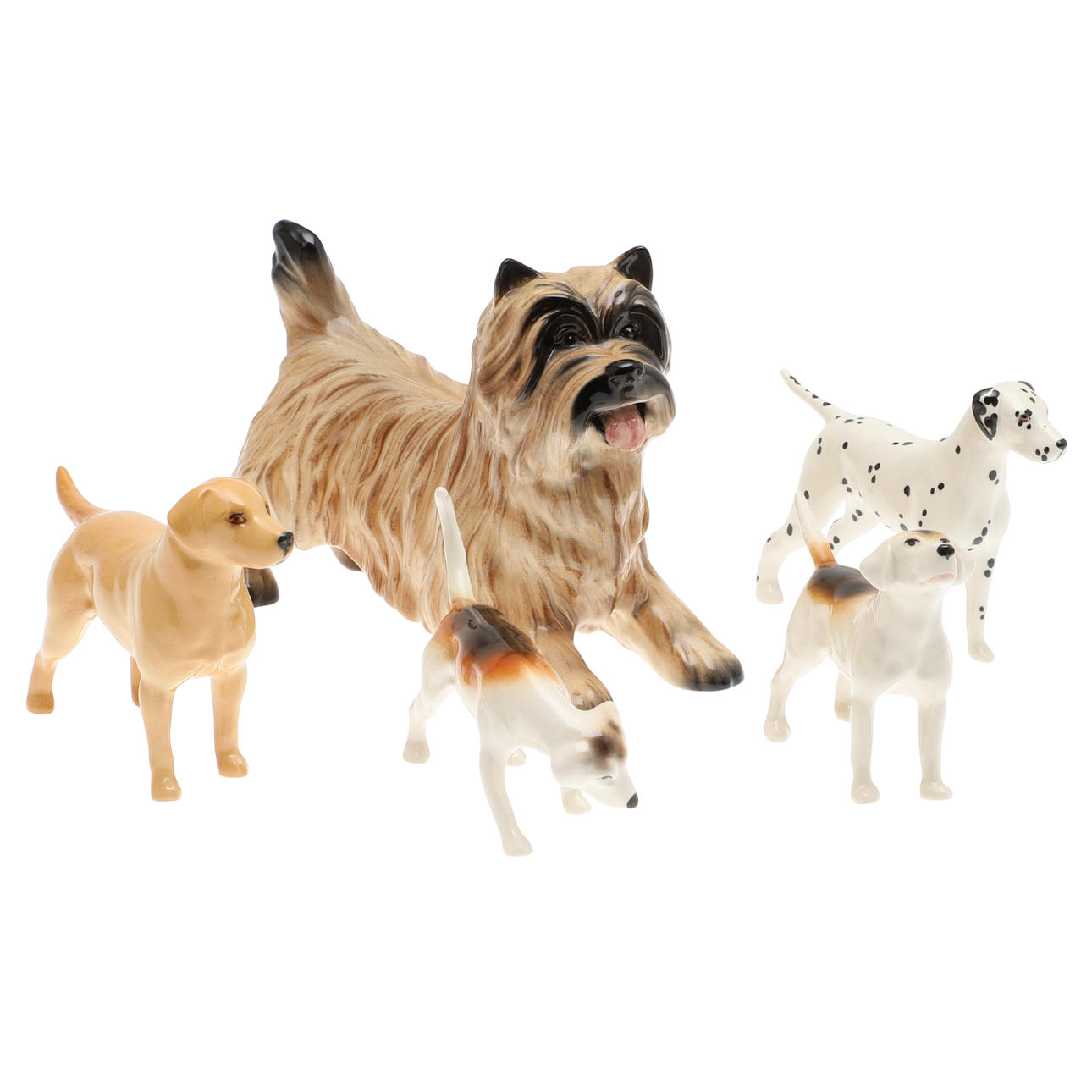 FÜNF BESWICK-HUNDE.