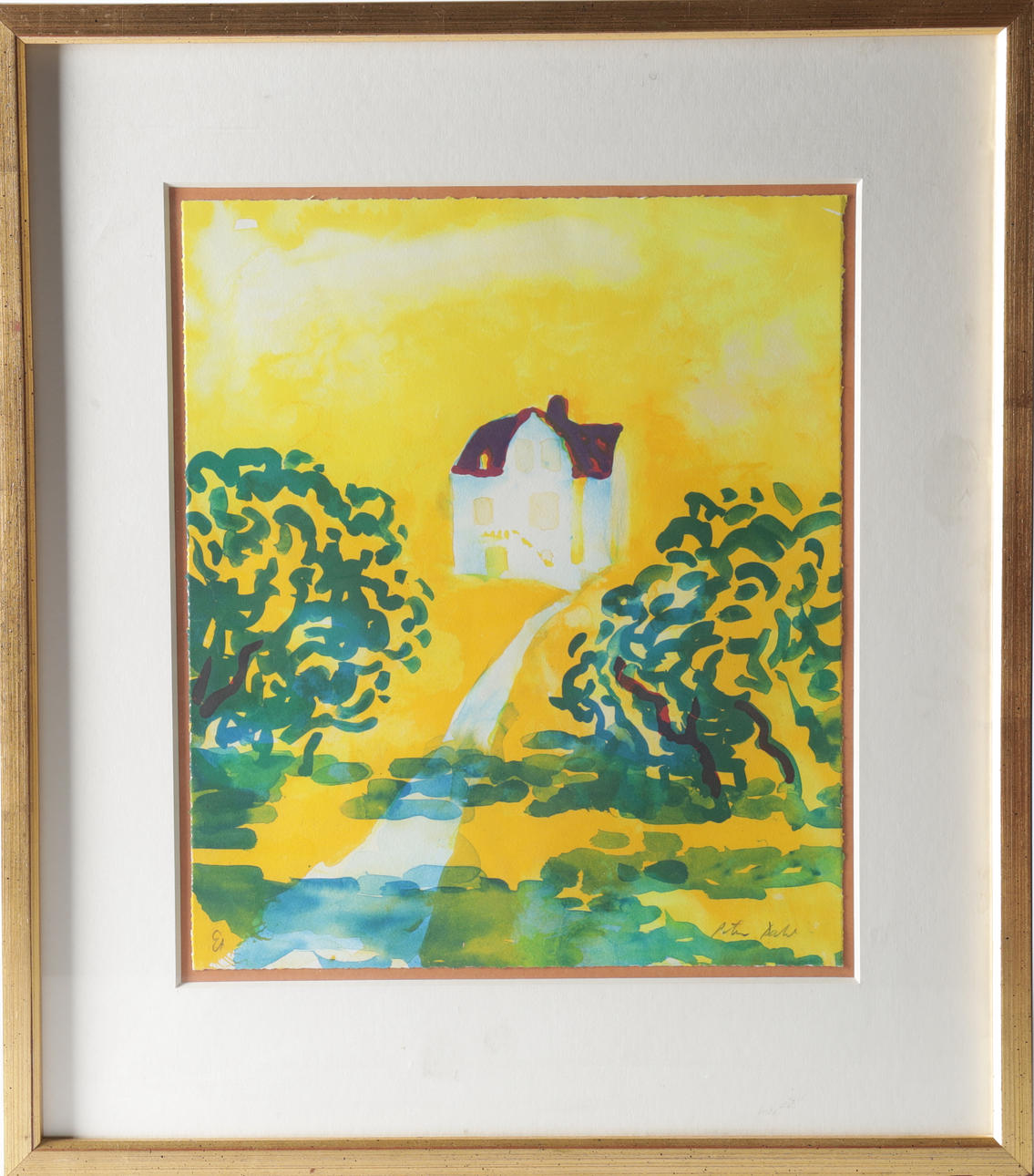 PETER DAHL. “Grandma's house”, lithograph, signed, EA.