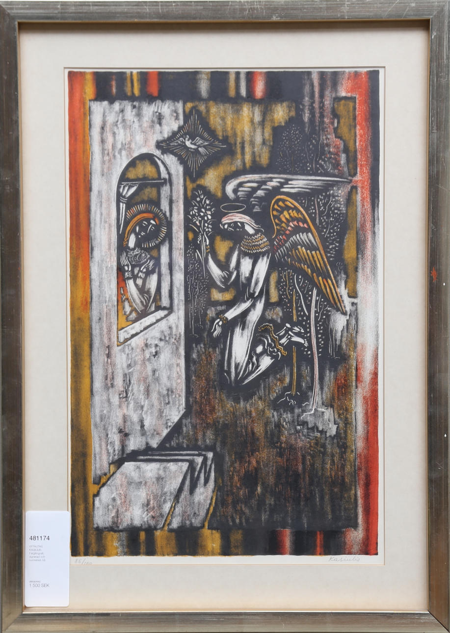 VYTAUTAS KASIULIS. Färglitografi, signerad och numrerad.