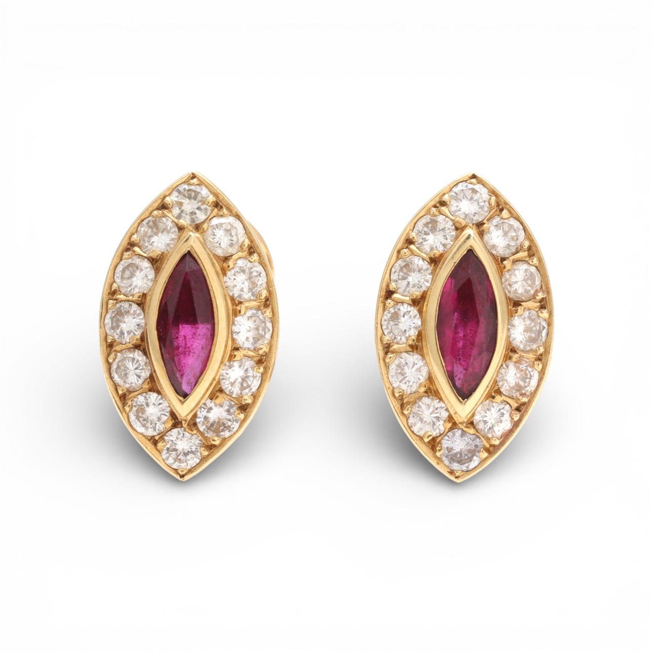 Rubies and diamonds earrings.