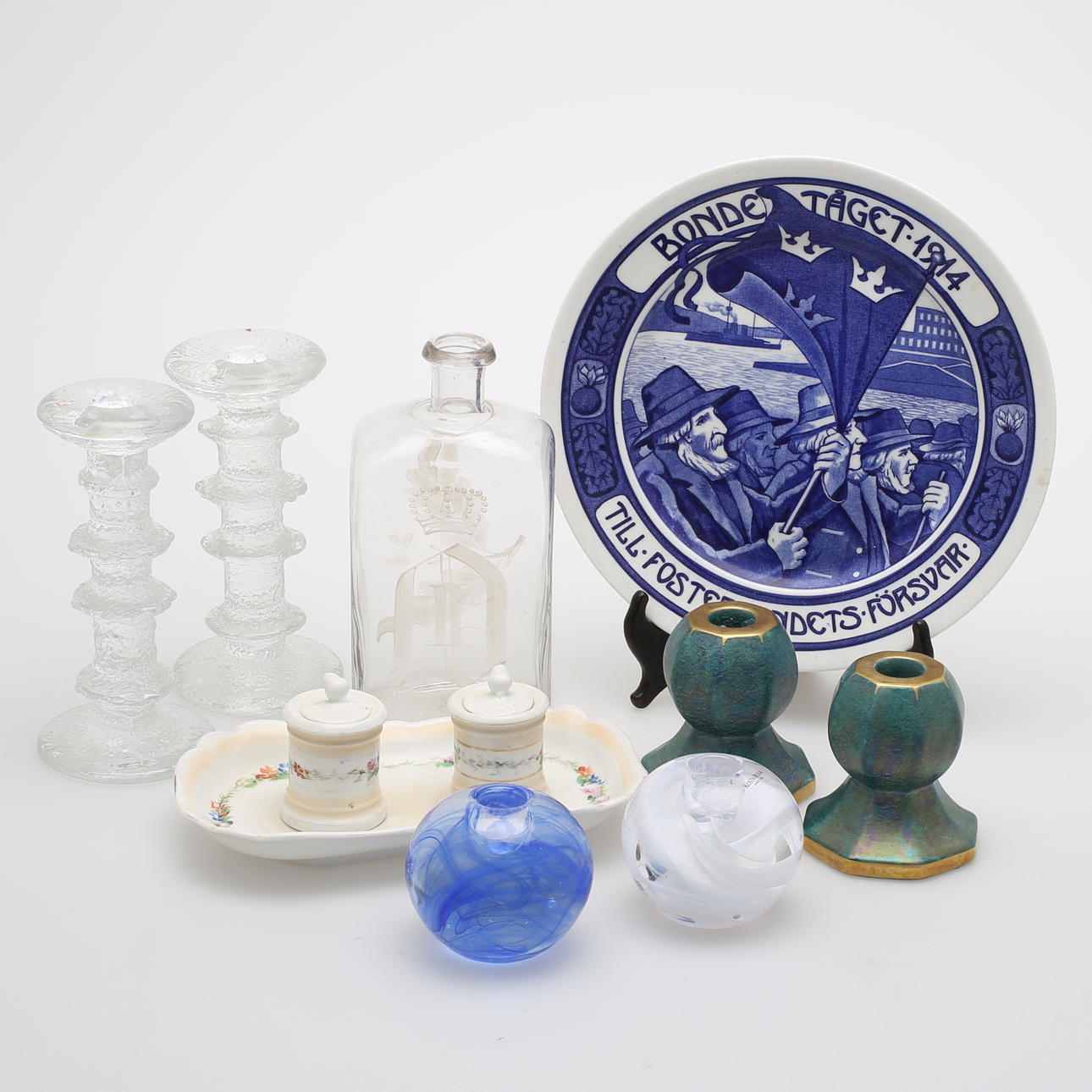 GLAS, PORSLIN, 9 delar, Gustavsberg, Iittala, Rörstrand, Kosta Boda.