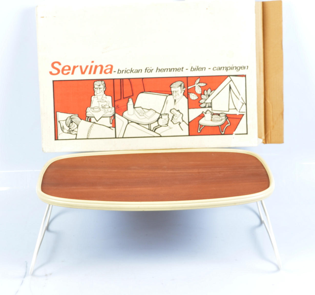 SÄNGBRICKA, teak, plast och metall, Servina.