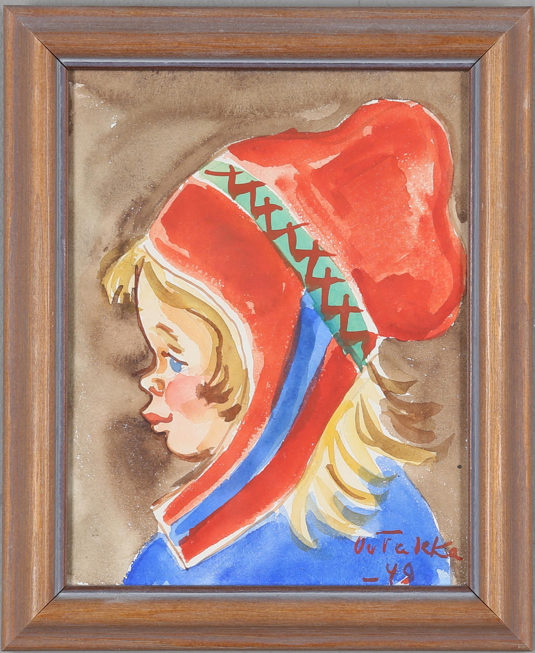 ALVAR OUTAKKA. 3 st, akvareller, signerade och daterade -48 och -49.