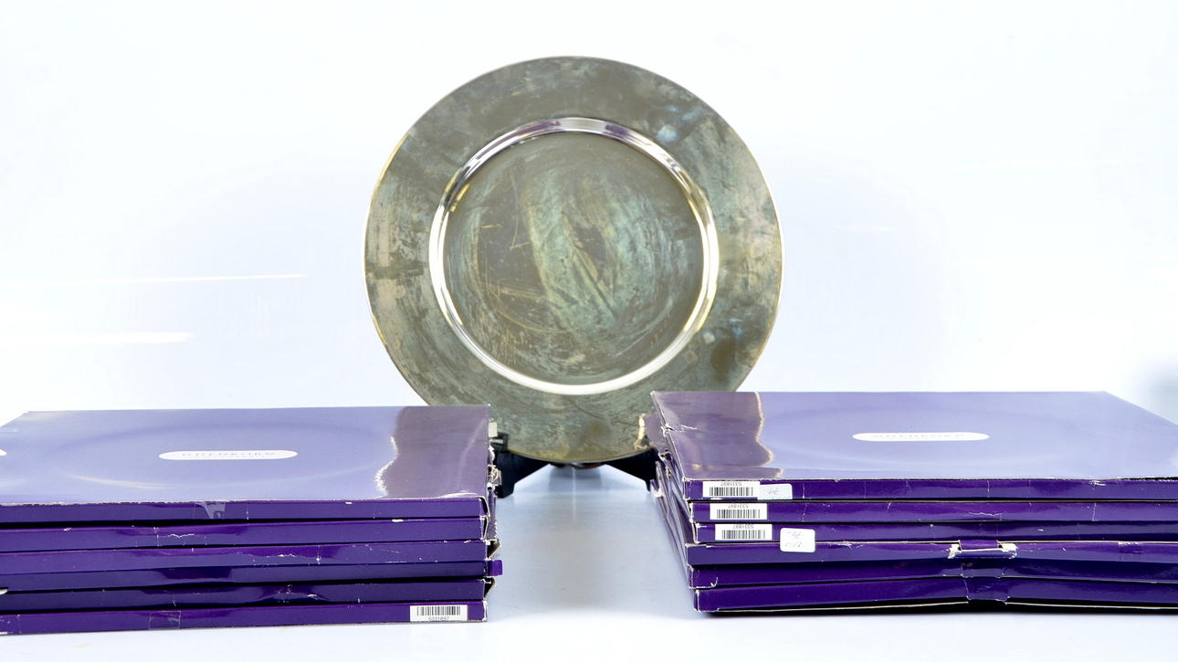 KUVERTALLRIKAR, 12 st, nysilver, Guldkorn, 1900-tal.