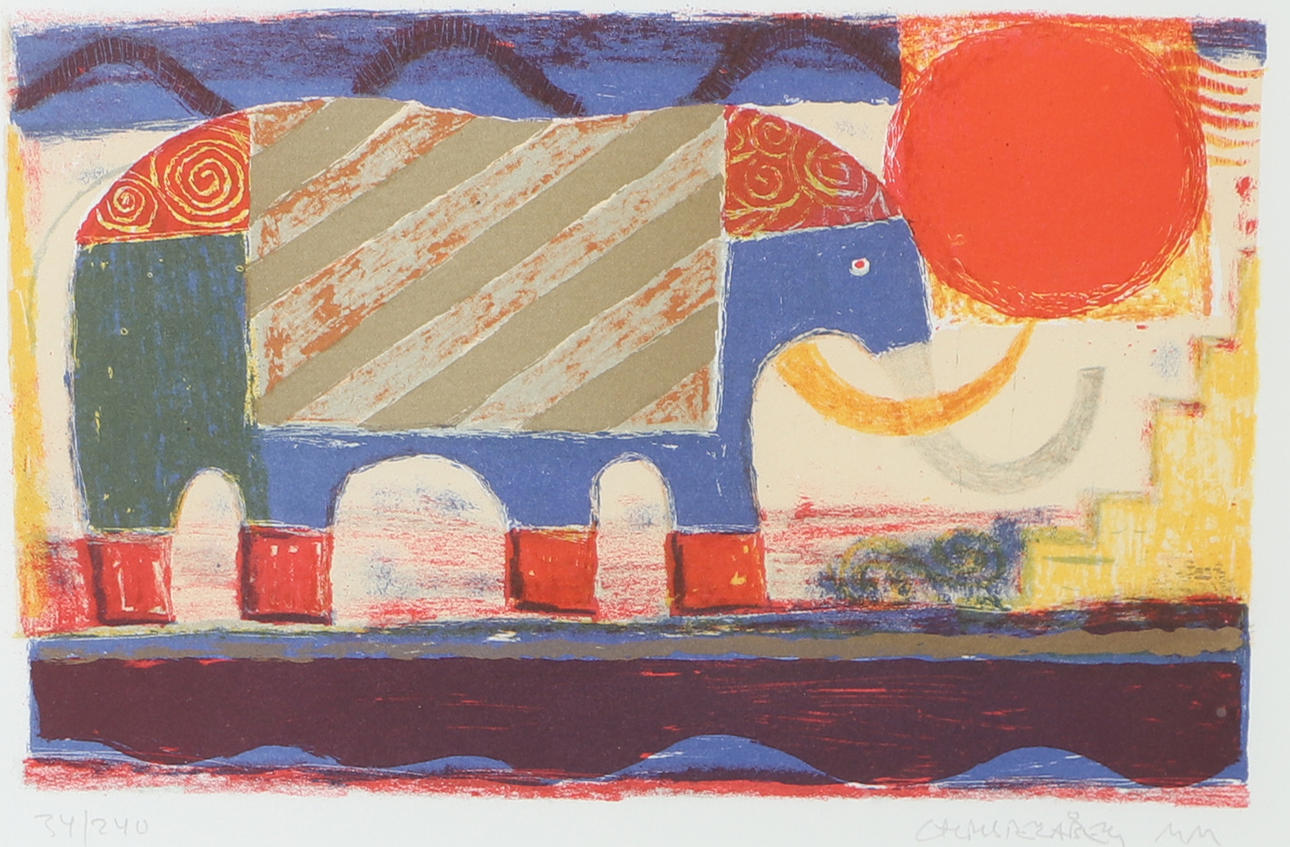 CHRISTER ÅBERG. Composition, lithograph in colours, signed.