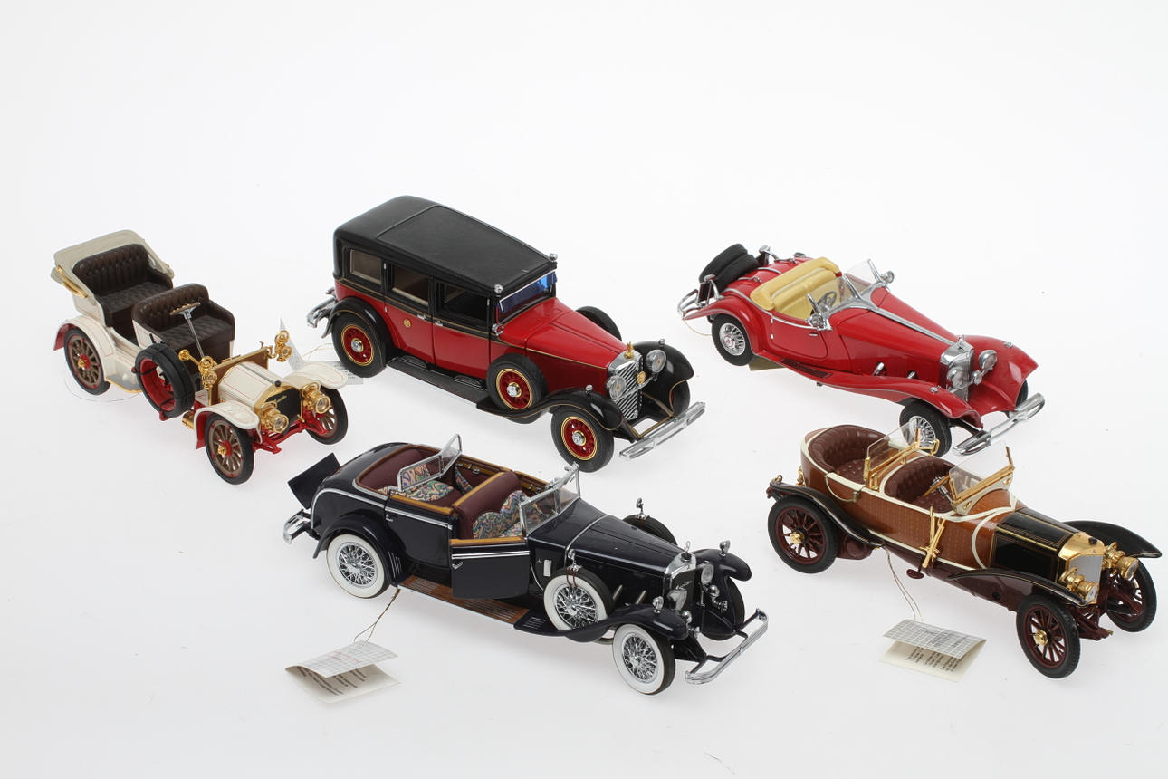 MODELLBILAR FRANKLIN MINT 5 stycken Mercedes.