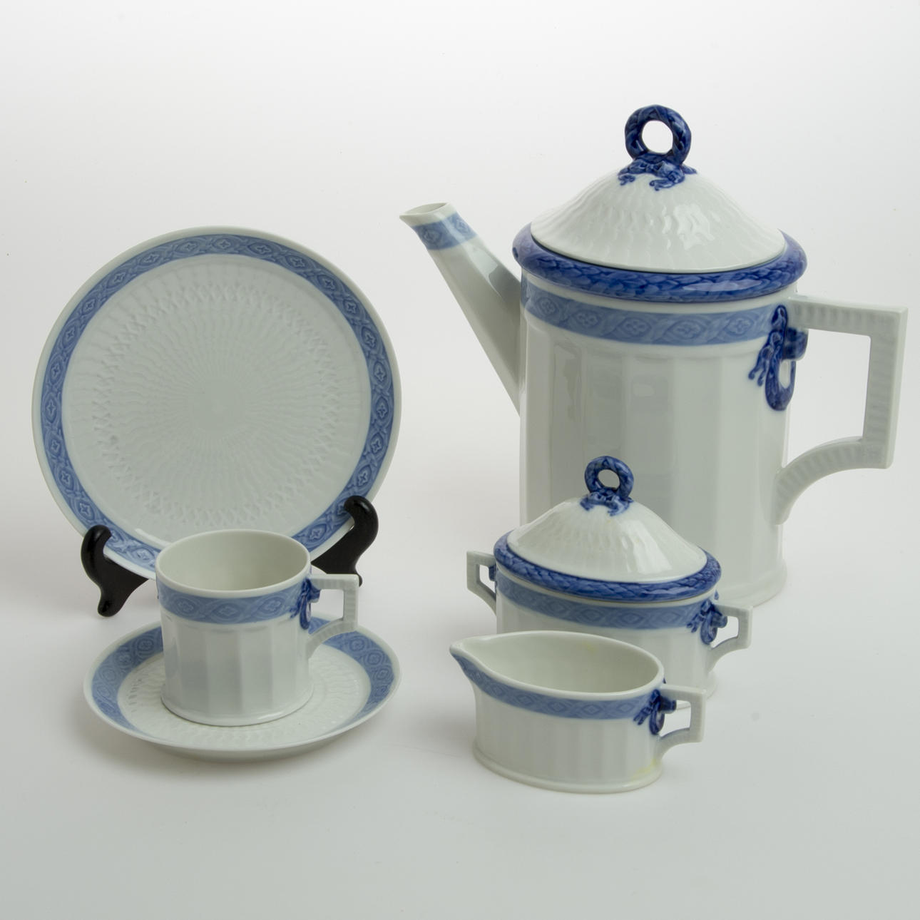 KAFFESERVIS, 38 delar, "Vifte blå", Royal Copenhagen.