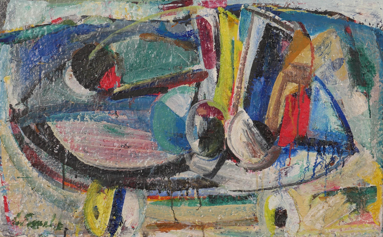 ERIK EWALD. Composition, oil on canvas, signed E Ewald.