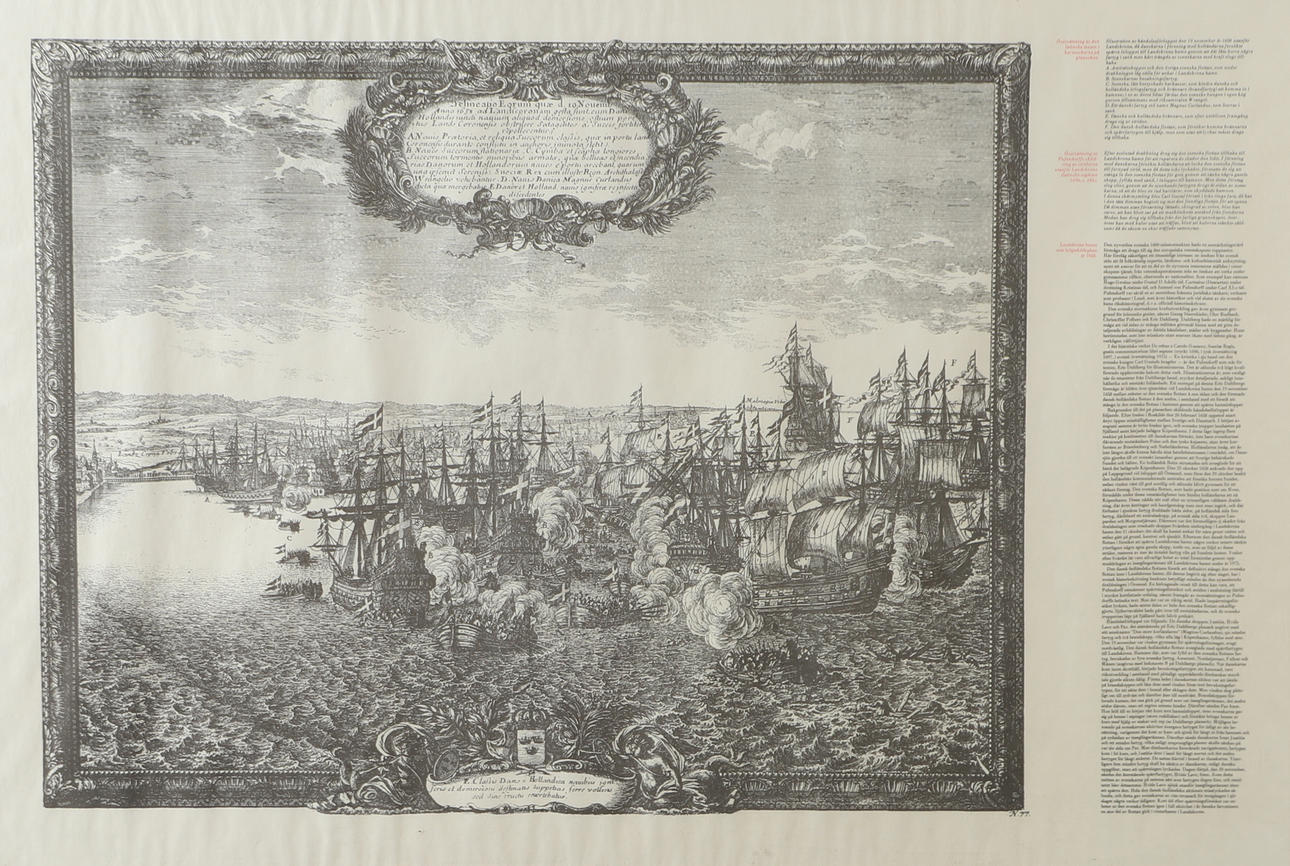 MALERI, Belejring af Øresund, tryk fra ældre model.