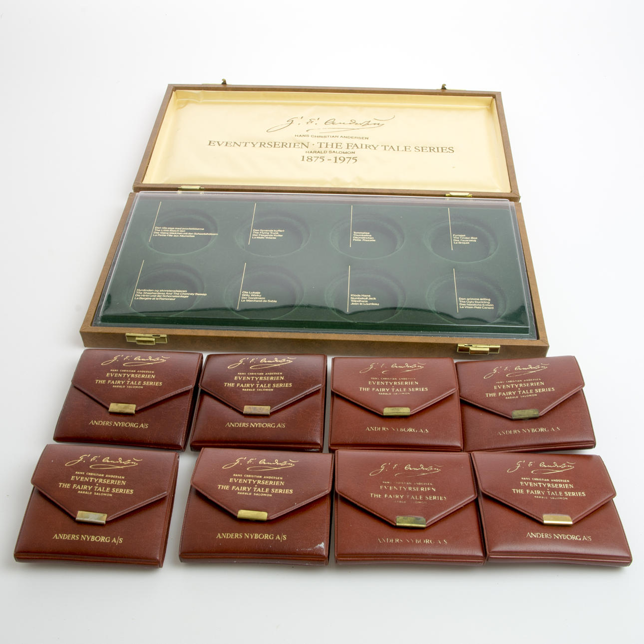 MEDALJER, 8 st, H.C. Andersen, Eventyrserien, Harald Salomon 1875-1975.