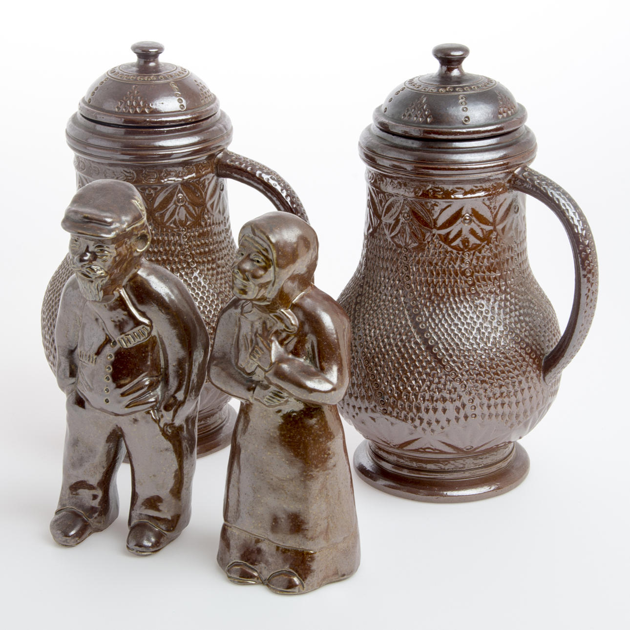 FIGURINER SAMT STOP, 4 delar, keramik, Karl Persson, Höganäs.